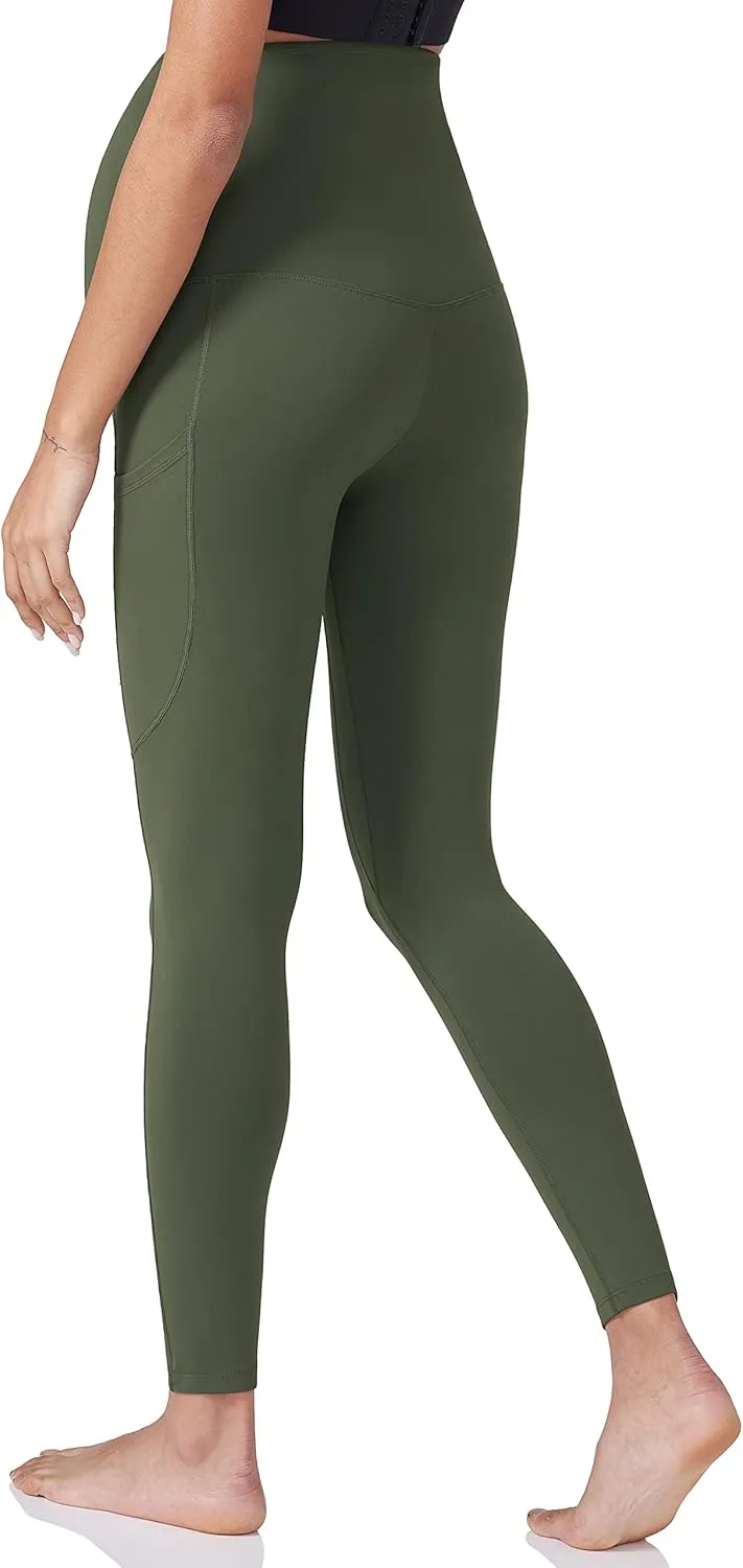 POSHDIVAH Women's Maternity Workout Leggings Over The Belly Pregnancy Yoga Pants with Pockets Soft Activewear Work Pants
