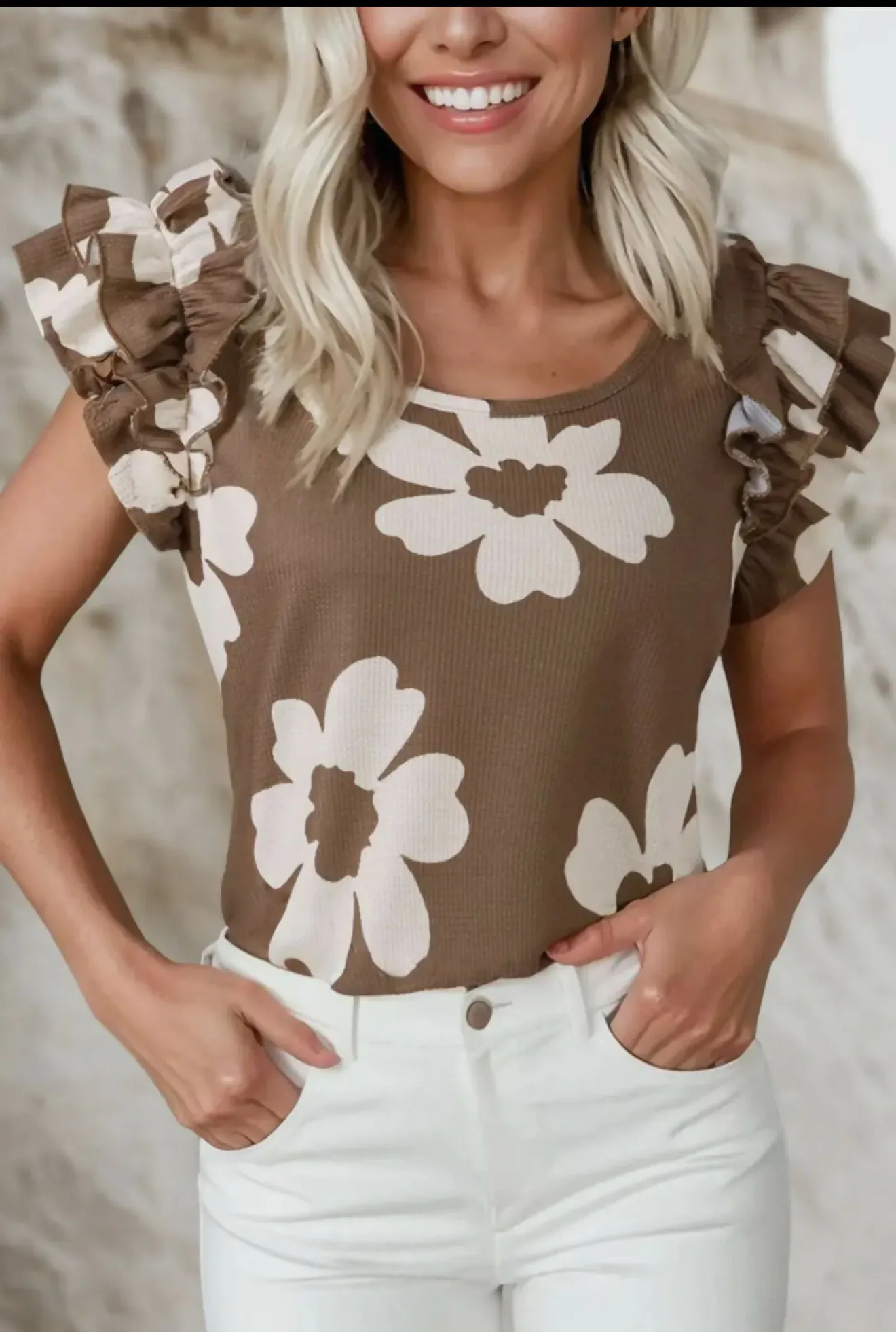 Sassy Floral Textured Top