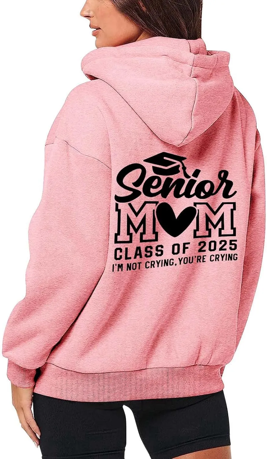 Senior Mom Class of 2025 Zip Up Hoodie Women Long Sleeve Oversized Sweatshirts Y2k Fall Clothes 2024 Fashion Outfits