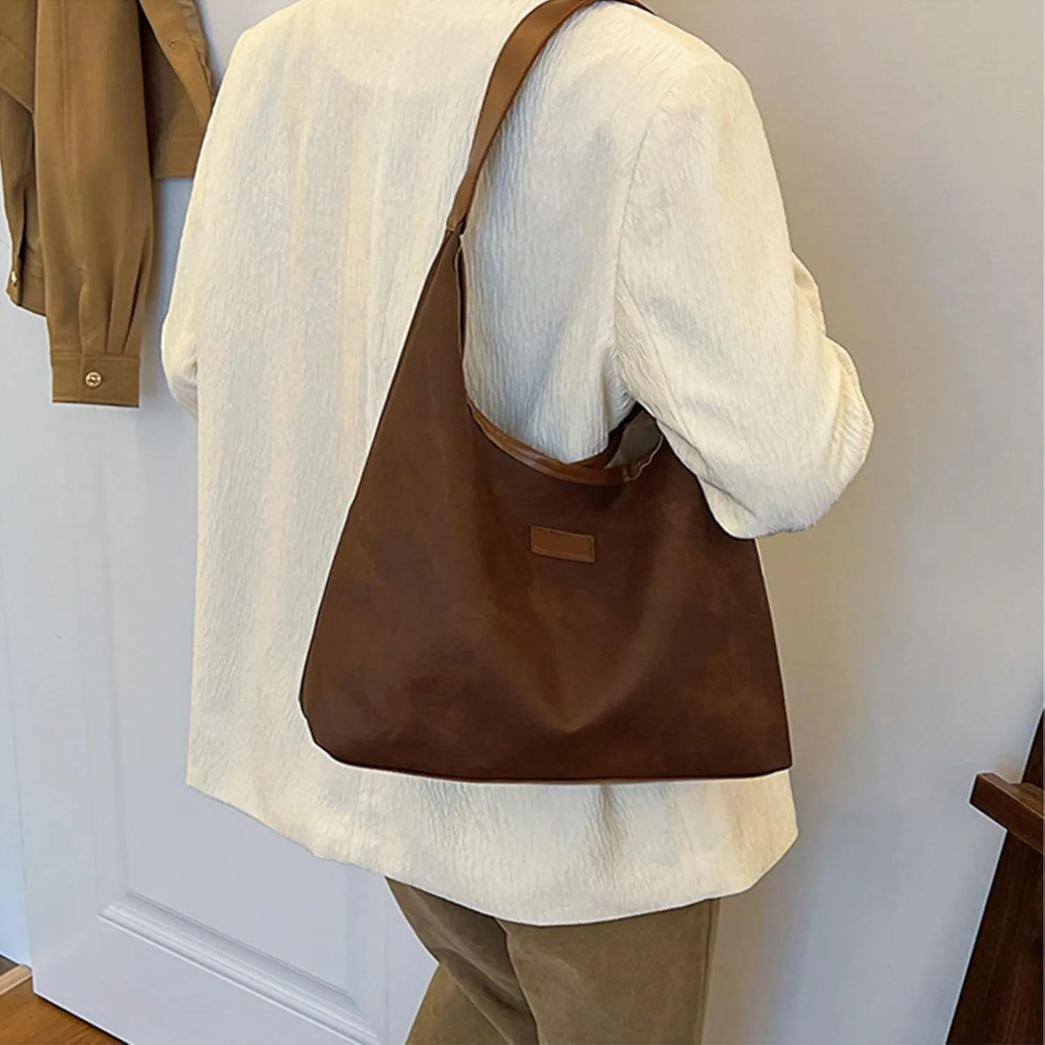 Shoulder Bag Soft PU Leather Top Handle Satchel Bag for Women Everyday Use