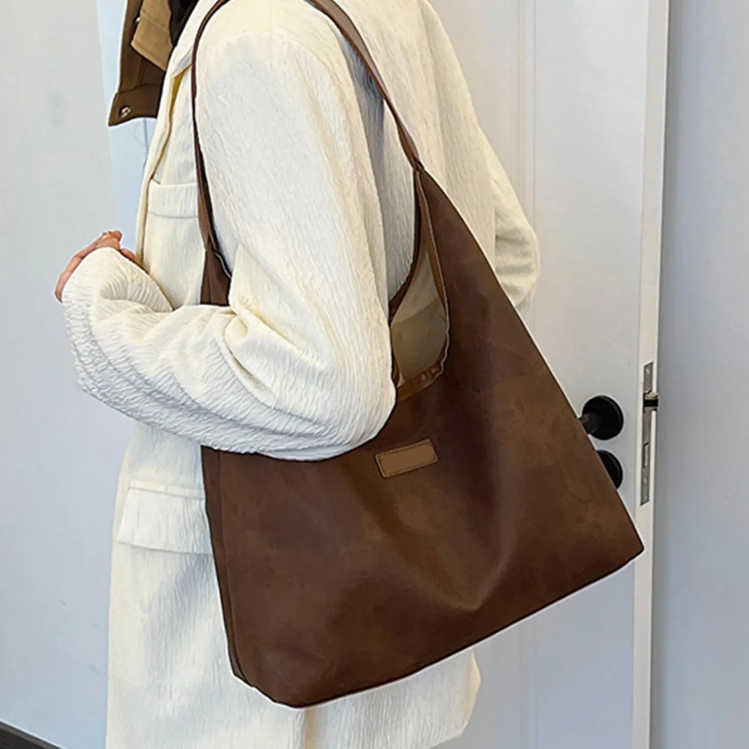Shoulder Bag Soft PU Leather Top Handle Satchel Bag for Women Everyday Use