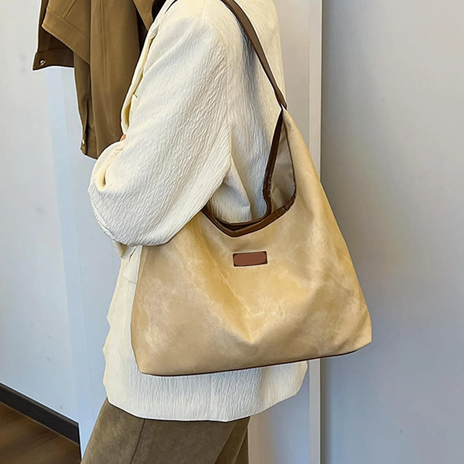 Shoulder Bag Soft PU Leather Top Handle Satchel Bag for Women Everyday Use