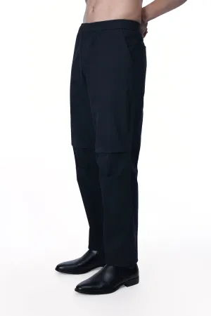 SOFT COTTON RELAXED FLEXIWAIST PANTS IN BLACK