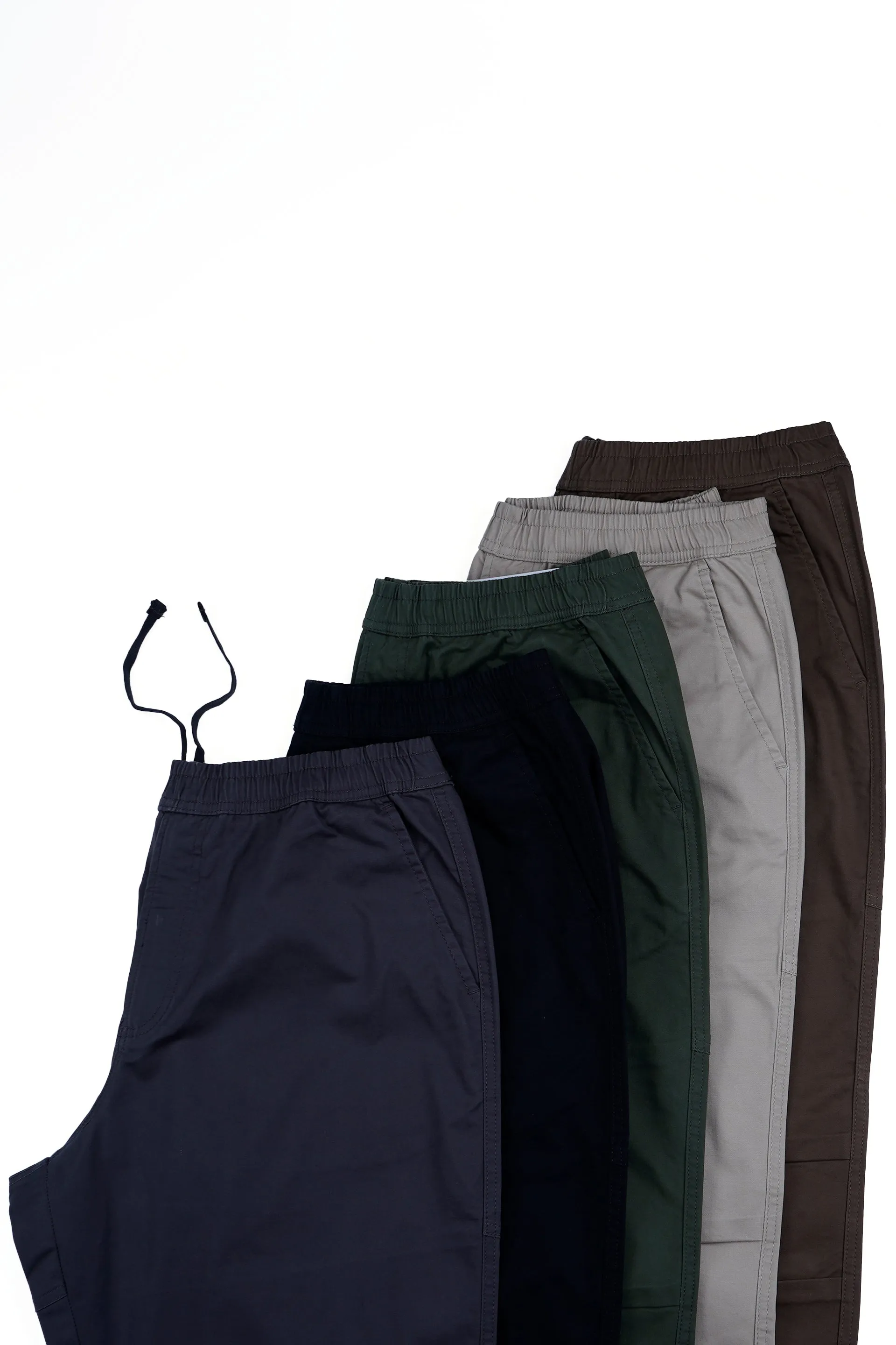 SOFT COTTON RELAXED FLEXIWAIST PANTS IN BLACK