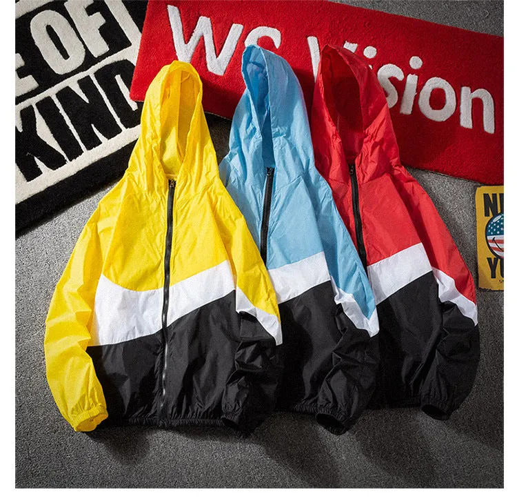 Summer ins Sporty Loose Thin Jacket Trendy Personality Color-Matching Sunscreen Outerwear