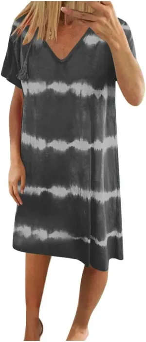 T-Shirt Dress for Women Spring Fashion Casual Summer Short Sleeve Crewneck Loose Classic Comfy Soft Basic Midi Dresses