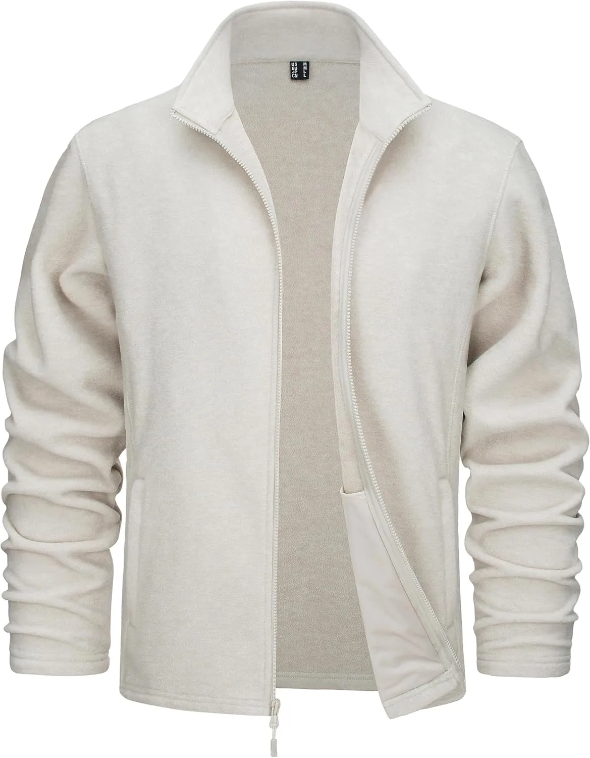 TACVASEN Men's Fleece Jackets Full Zip Lightweight Jacket Casual Soft Warm Coats with Pockets