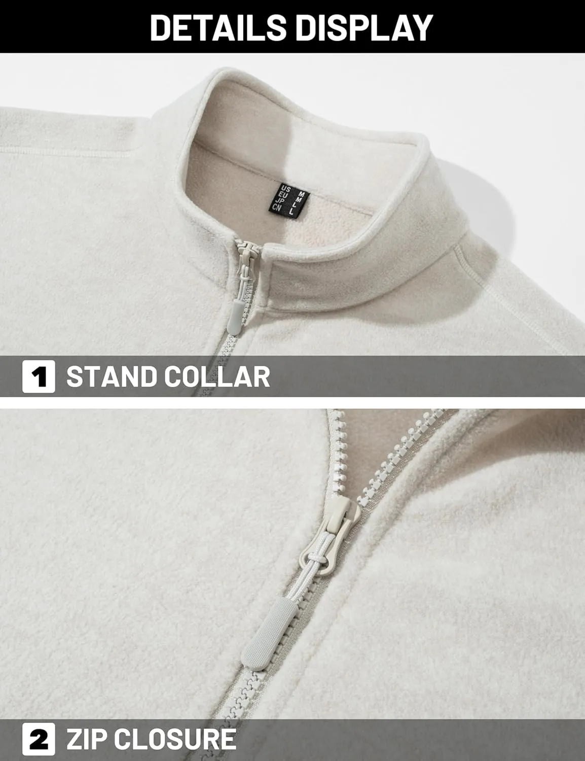 TACVASEN Men's Fleece Jackets Full Zip Lightweight Jacket Casual Soft Warm Coats with Pockets