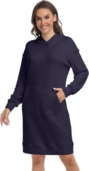 TAIPOVE Fleece Sweatshirt Hoodie Winter Dress w Pockets Oversized Long Sleeve Casual Fall Spring for Women Soft