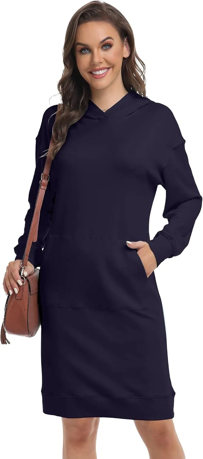 TAIPOVE Fleece Sweatshirt Hoodie Winter Dress w Pockets Oversized Long Sleeve Casual Fall Spring for Women Soft