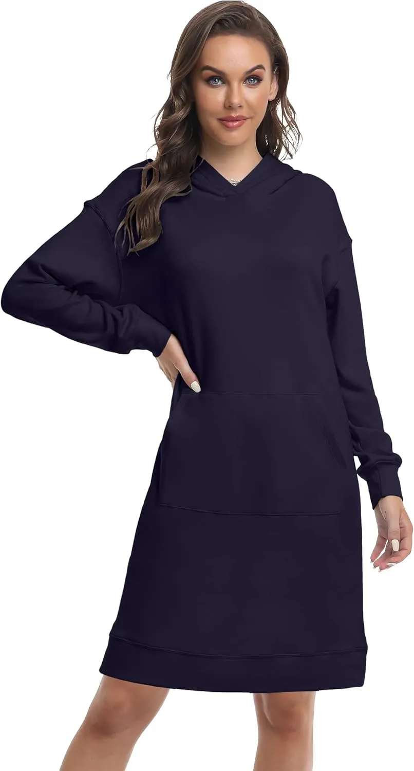 TAIPOVE Fleece Sweatshirt Hoodie Winter Dress w Pockets Oversized Long Sleeve Casual Fall Spring for Women Soft