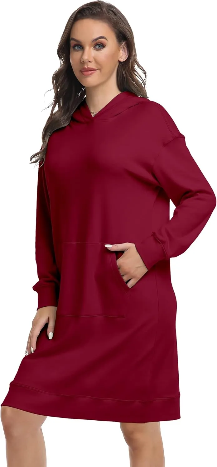 TAIPOVE Fleece Sweatshirt Hoodie Winter Dress w Pockets Oversized Long Sleeve Casual Fall Spring for Women Soft