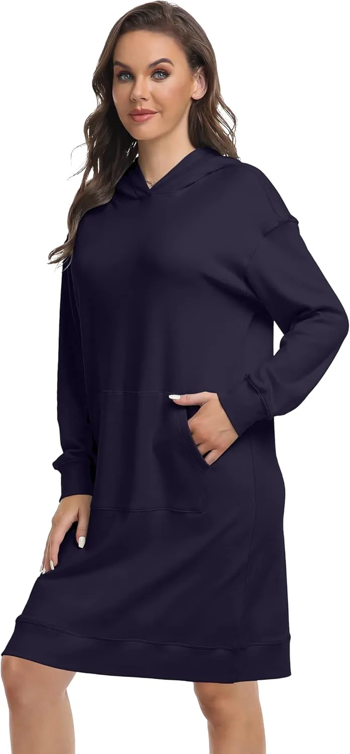 TAIPOVE Fleece Sweatshirt Hoodie Winter Dress w Pockets Oversized Long Sleeve Casual Fall Spring for Women Soft