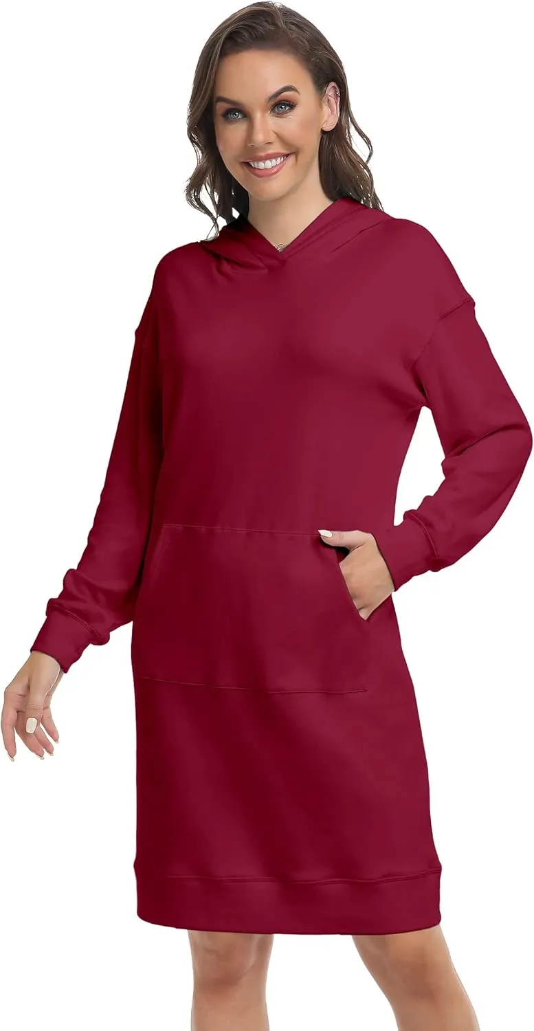 TAIPOVE Fleece Sweatshirt Hoodie Winter Dress w Pockets Oversized Long Sleeve Casual Fall Spring for Women Soft