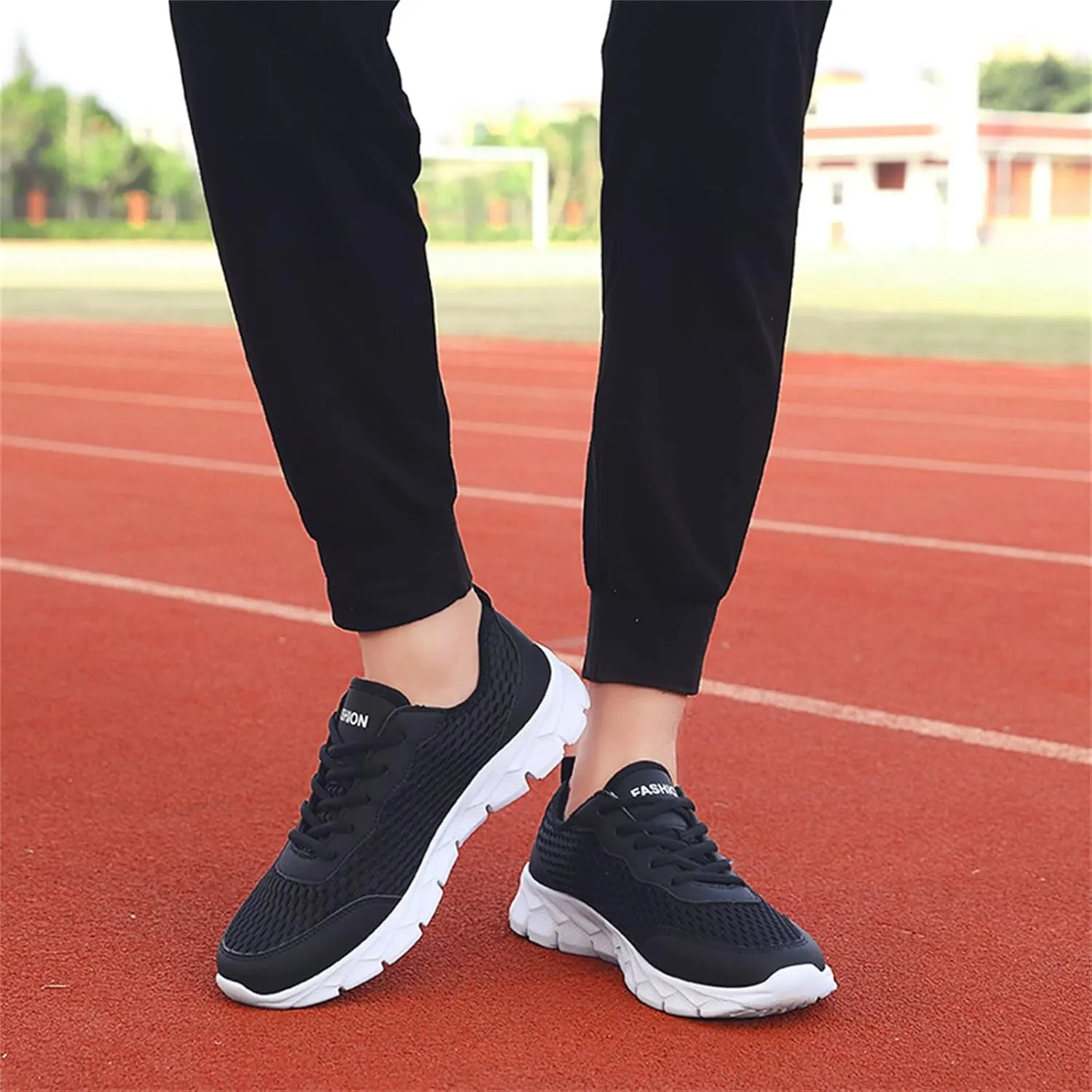 Tennis Shoes Womens Lightweight Comfortable Lace up Mens Tennis Shoes Slip On Black Casual Shoes Waterproof Sneakers Red Tennis Shoe Cross Trainer Shoe