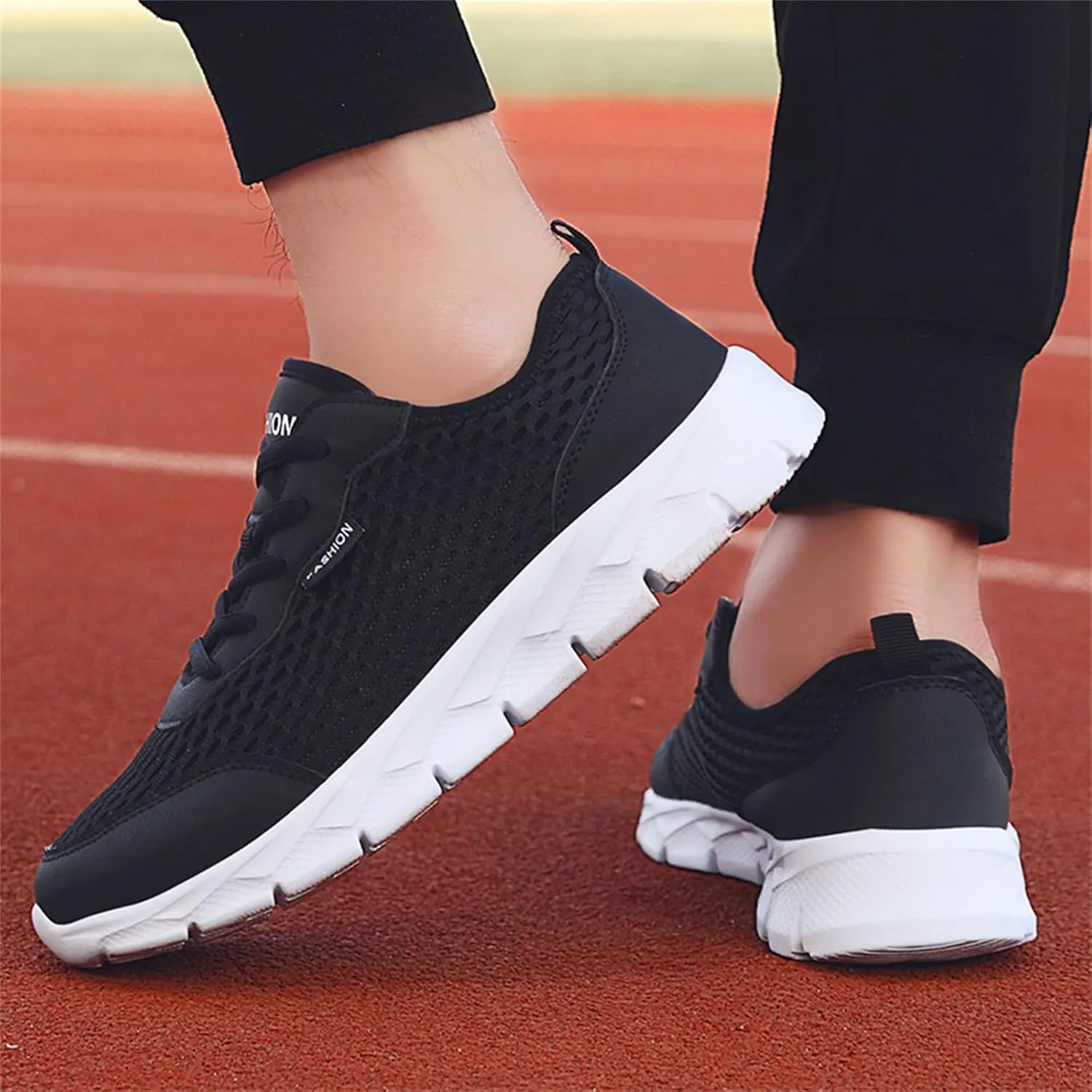 Tennis Shoes Womens Lightweight Comfortable Lace up Mens Tennis Shoes Slip On Black Casual Shoes Waterproof Sneakers Red Tennis Shoe Cross Trainer Shoe