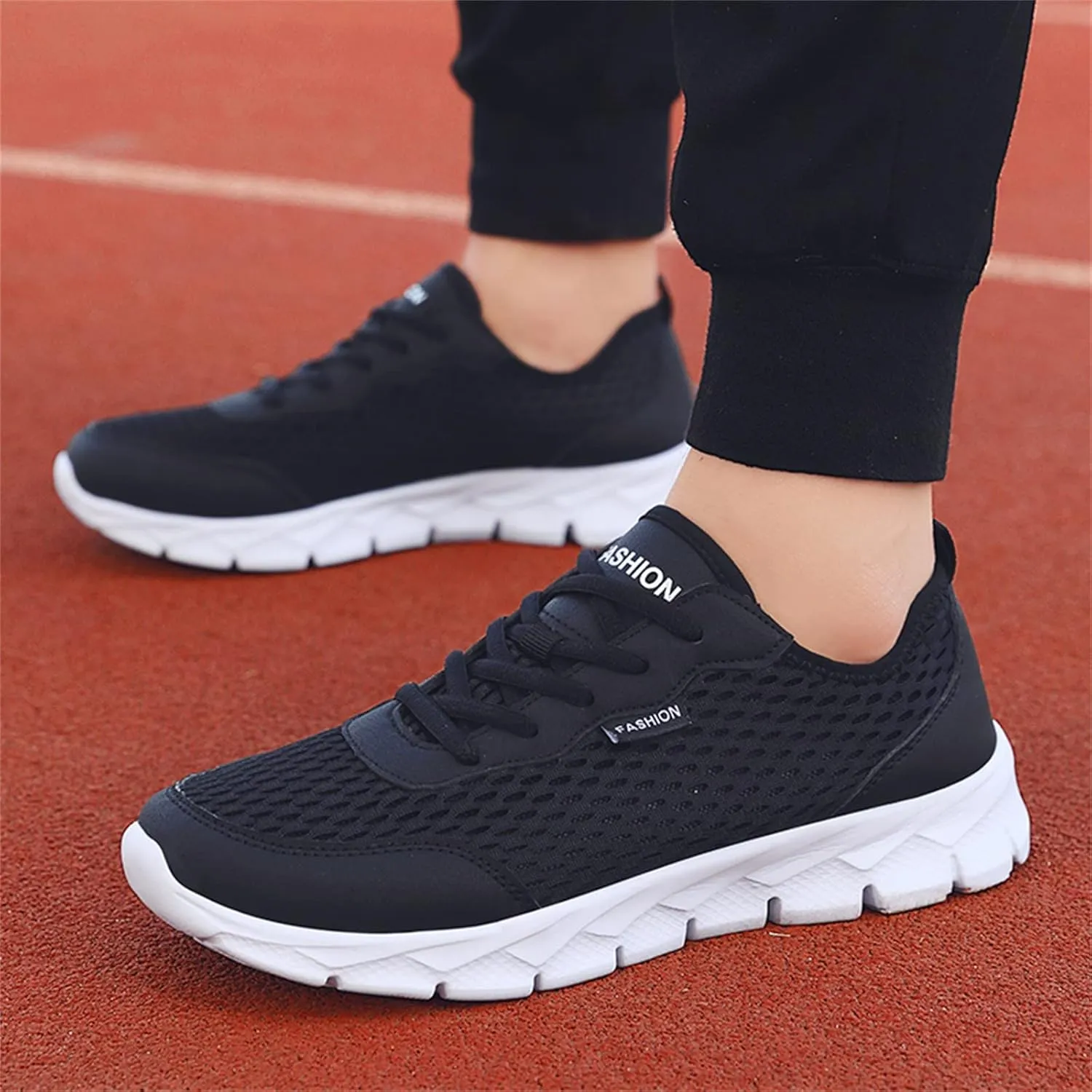 Tennis Shoes Womens Lightweight Comfortable Lace up Mens Tennis Shoes Slip On Black Casual Shoes Waterproof Sneakers Red Tennis Shoe Cross Trainer Shoe