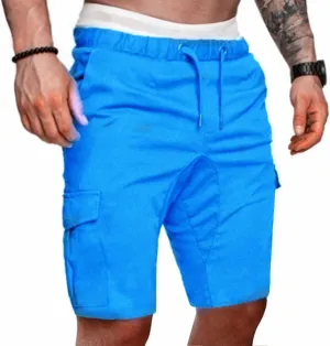 Thatrich Mens Casual Cargo Shorts Athletic Workout Lightweight Summer Shorts Twill Chino Loose Fit Joggers with Multi Pockets
