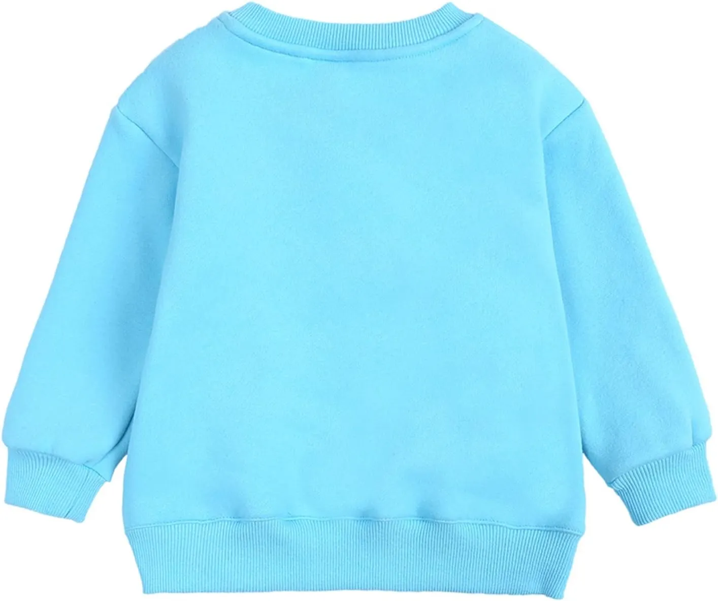 Toddler Boys Girls Fleece Lined Crewneck Sweatshirt Kids Sport Solid Basic Cotton Pullover Tops Long Sleeve Shirt