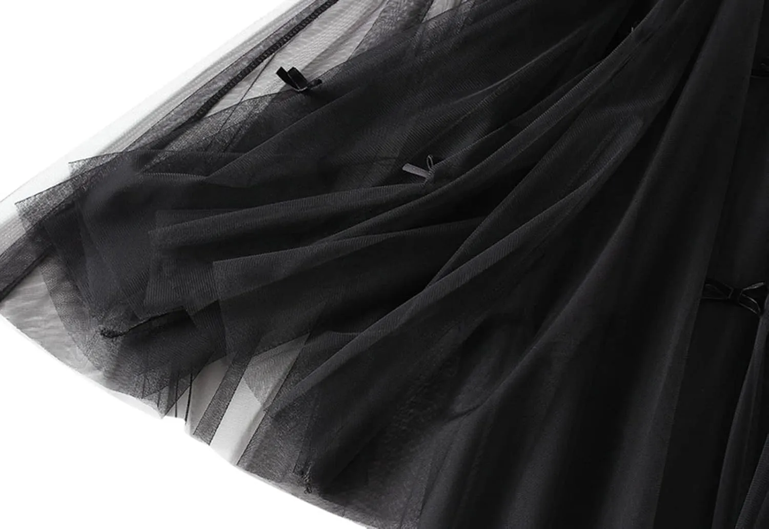 Tulle Skirts for Women, High Waist Double-Layered Mesh Pleated Midi Skirts