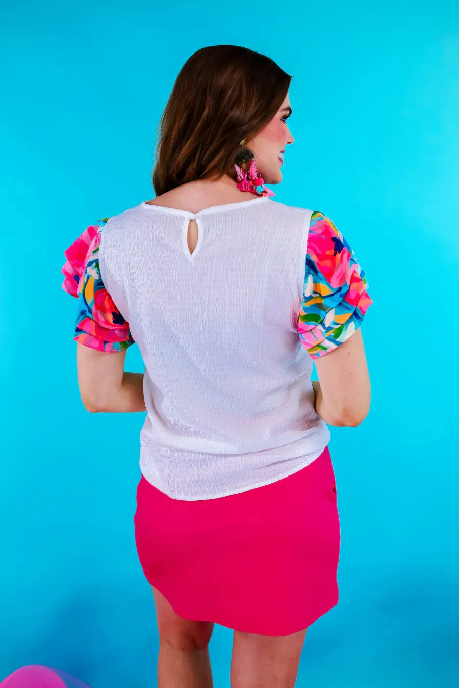 Wander The Town Flutter Sleeve Top