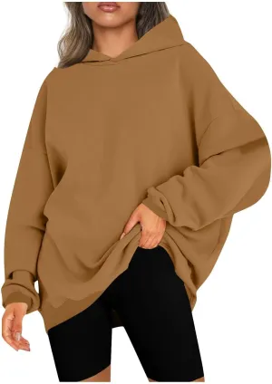 Women Fashion Hoodies 2023 Casual Fall Outfits Long Sleeve Oversized Sweatshirts Fleece Pullover Tops Trendy