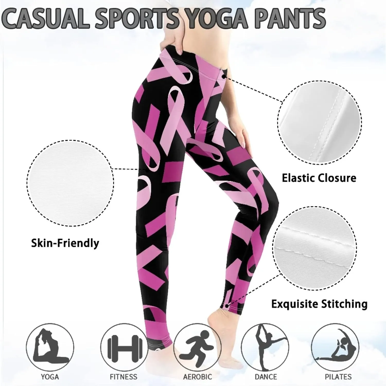 Women High Waist Tummy Control Workout Pants, Stretch Leggings for Sports Running Fitness, Soft Lounge Yoga Pant