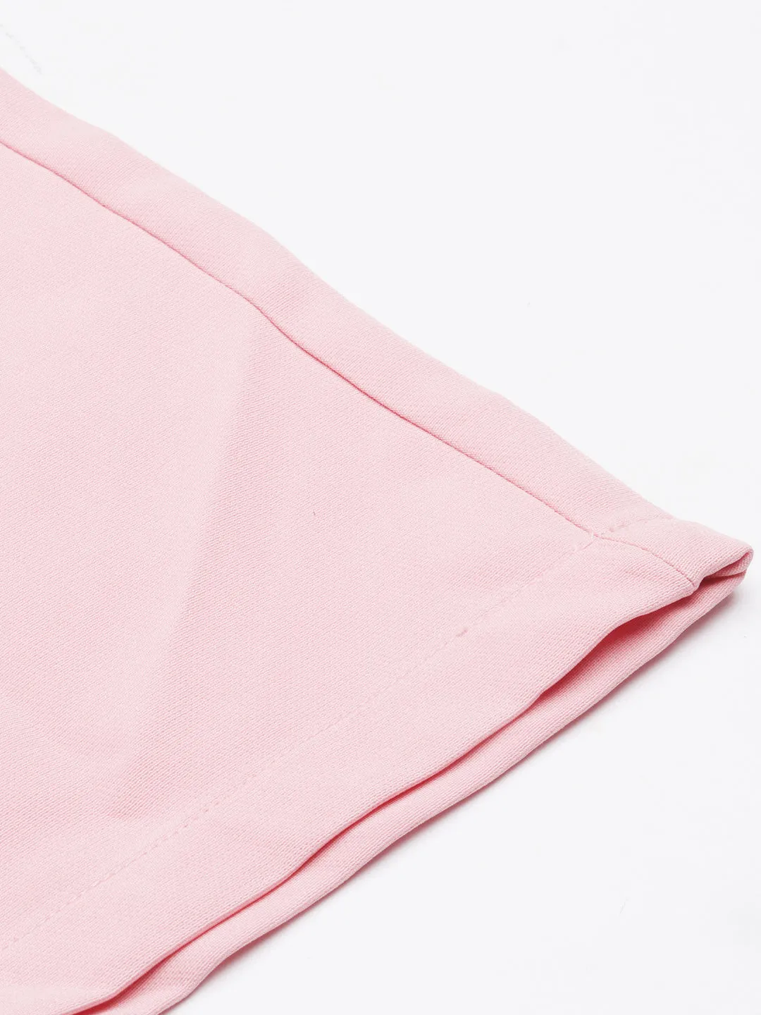 Women Pink Relaxed Straight Leg Cotton Parallel Trouser