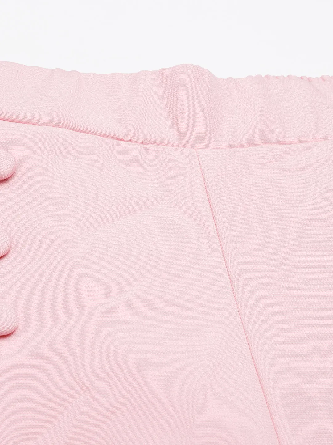 Women Pink Relaxed Straight Leg Cotton Parallel Trouser