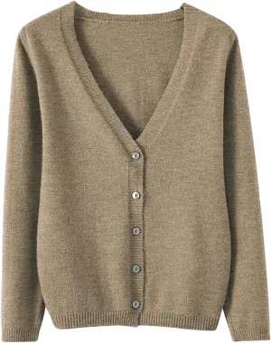 Womens 2024 Fall Fashion Cardigan Sweaters Lightweight V Neck Button Ribbed Knit Jumpers Comfy Open Front Casual Top