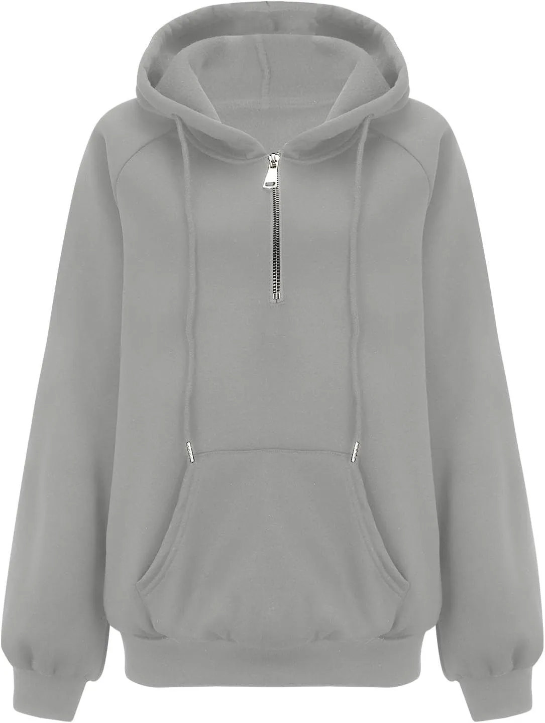 Womens Half Zip Hoodies Cropped Pullover Casual Long Sleeve Hooded Sweatshirts Quarter Zipper Sweatshirt Fall Clothes