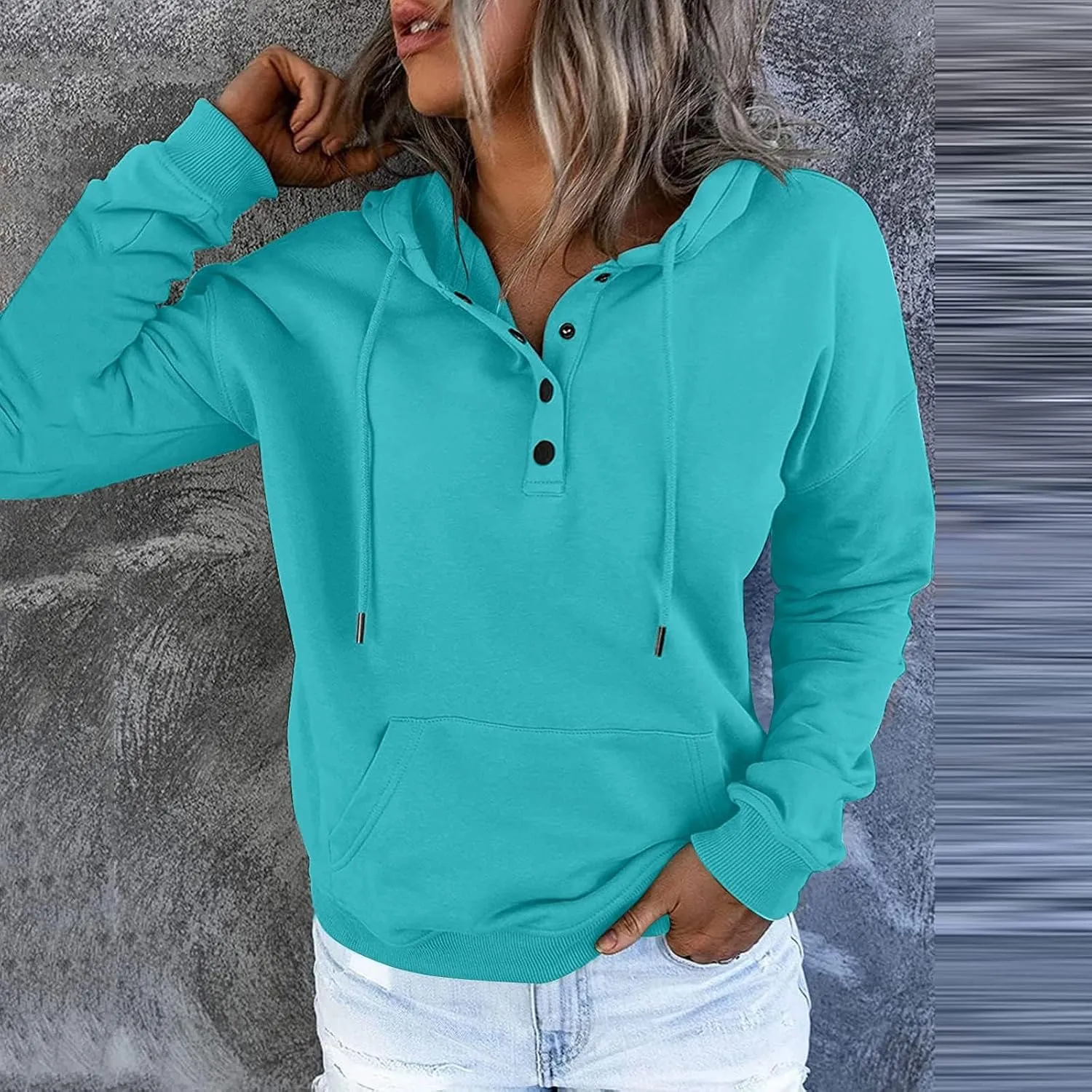 Women's Hooded Sweatshirts Fleece Casual Basic Long Sleeve Y2K Hoodies Pullover Tops 2023 Fall Trendy Clothes