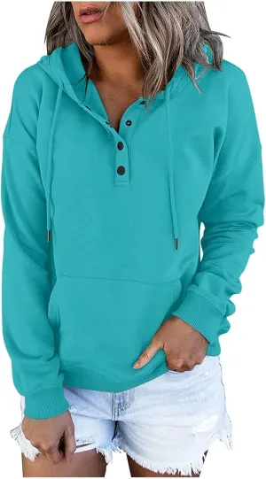 Women's Hooded Sweatshirts Fleece Casual Basic Long Sleeve Y2K Hoodies Pullover Tops 2023 Fall Trendy Clothes