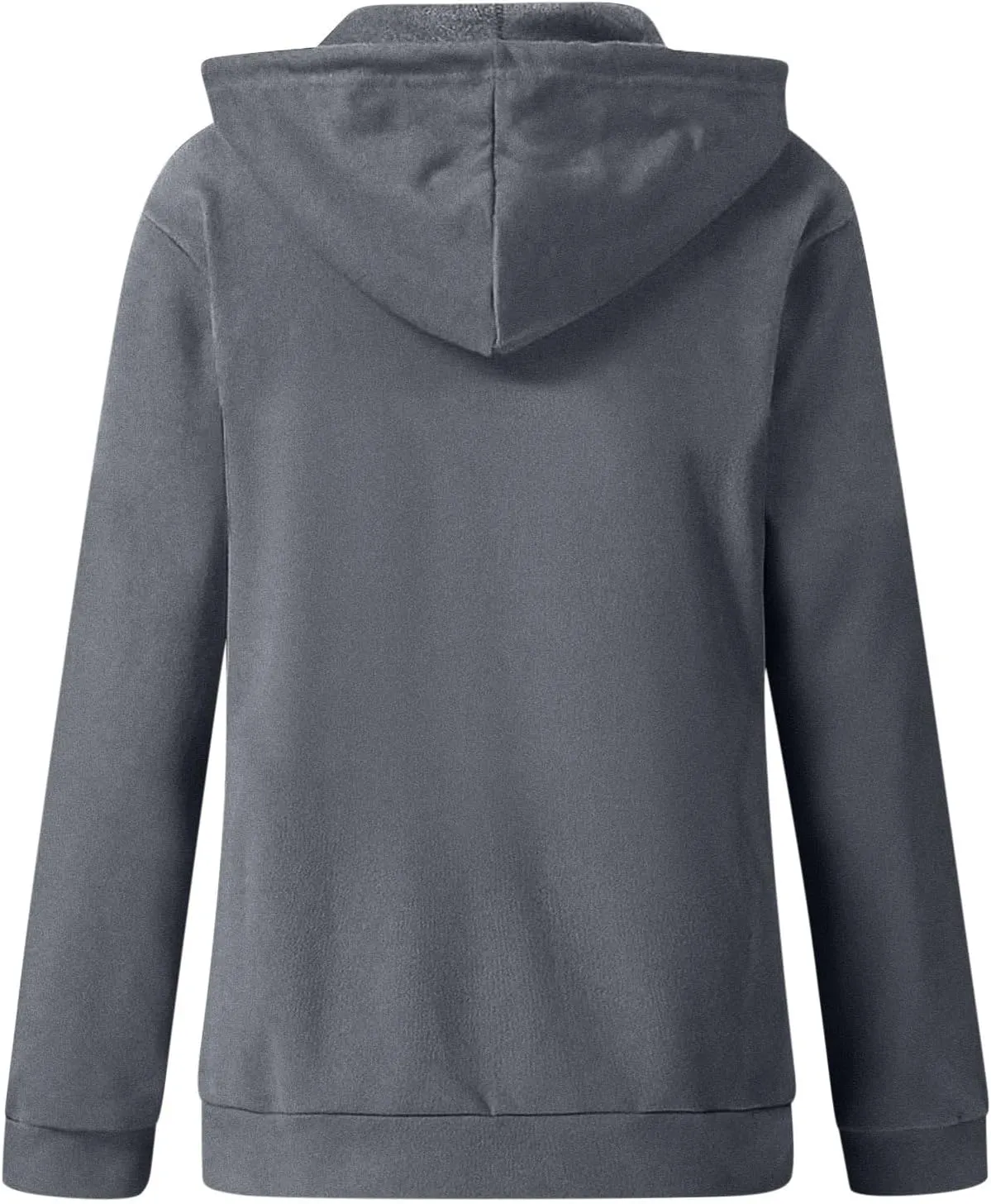 Women's Loose Zip Up Hoodie Oversized Long Sleeve Solid Drawstring Hooded Sweatshirt Jackets Y2K Casual Outwear