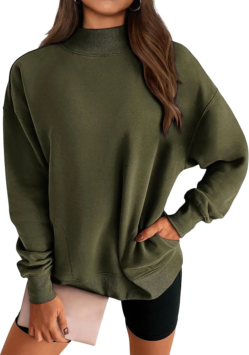 Womens Oversized Sweatshirts Turtleneck Pullover Long Sleeve Sweatshirt Casual Loose Tops Fall Fashion Outfits