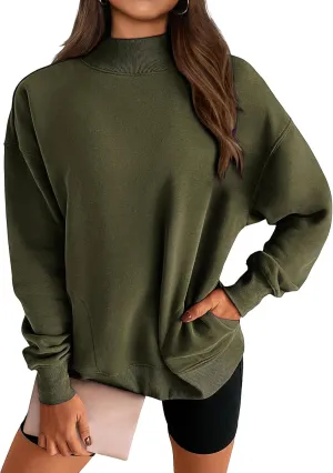 Womens Oversized Sweatshirts Turtleneck Pullover Long Sleeve Sweatshirt Casual Loose Tops Fall Fashion Outfits
