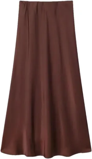 Womens Pleated Skirts Vintage High Waist Slim Fit Straight Party Women Long Skirt