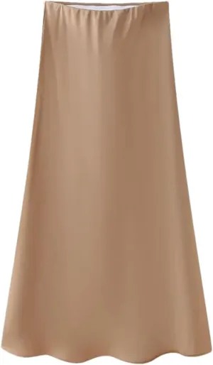 Womens Pleated Skirts Vintage High Waist Slim Fit Straight Party Women Long Skirt