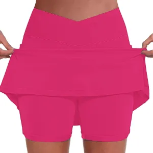 Womens Summer Tennis Skirts with Shorts Underneath,Soft, Pickleball, Athletic, Workout andLightweight with Pockets