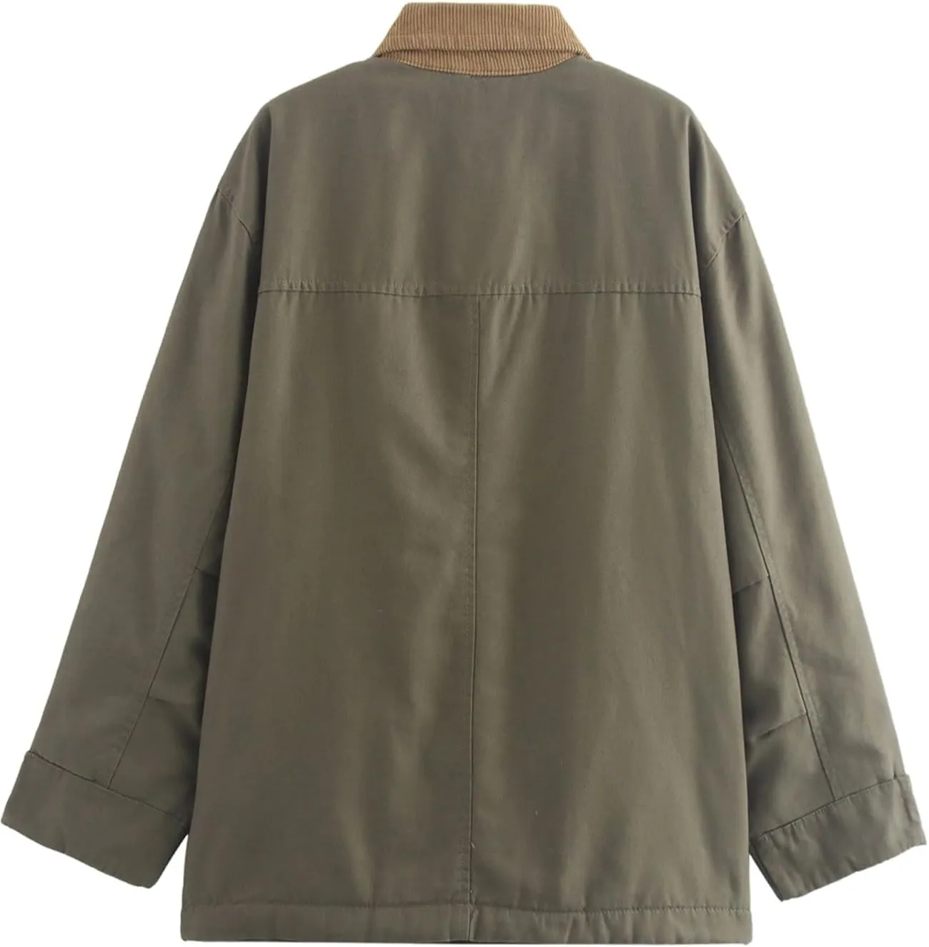 Yimoon Lightweight Jacket for Women Oversized Corduroy Lapel Collar Button Down Casual Jackets Outwear