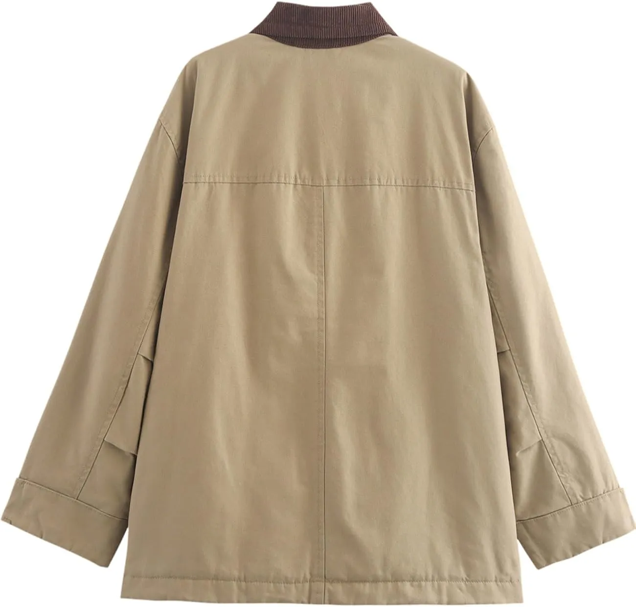 Yimoon Lightweight Jacket for Women Oversized Corduroy Lapel Collar Button Down Casual Jackets Outwear
