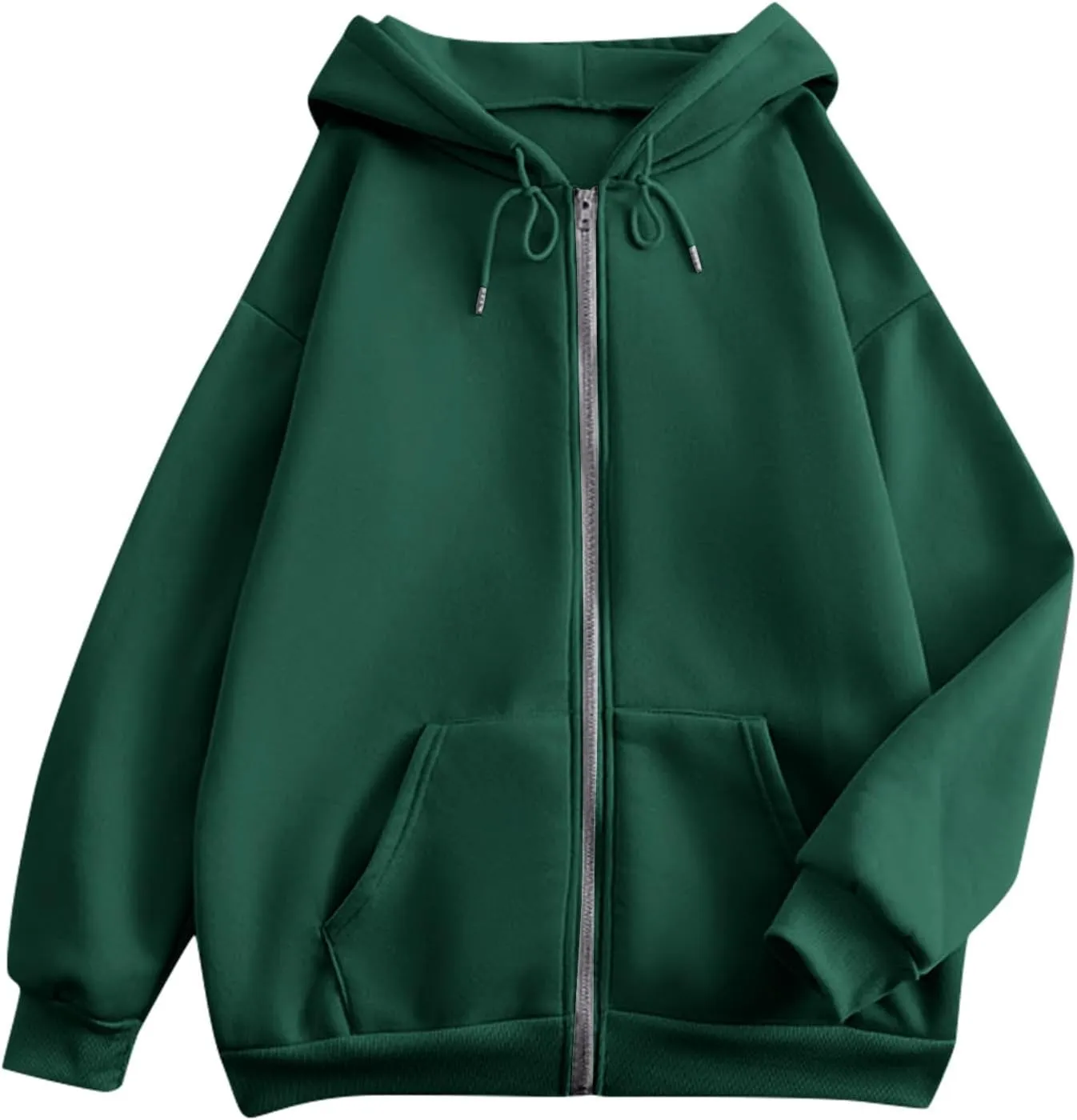Zip Up Hoodie Women 2025 Long Sleeve Oversized Sweatshirts for Women Y2K Jacket with Pockets Fall Fashion Clothes