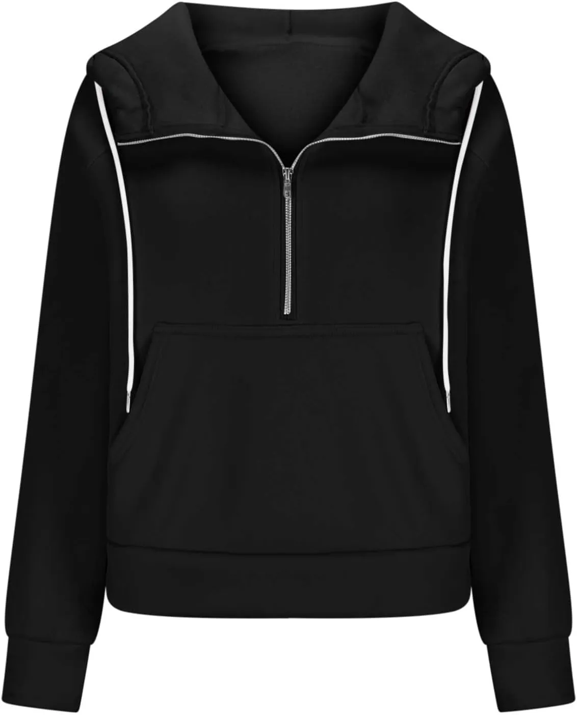 Zip Up Hoodie Women Cropped Long Sleeve Sweatshirts Trendy Pockets Jackets Spring Fall Daily Workout Pullover Tops